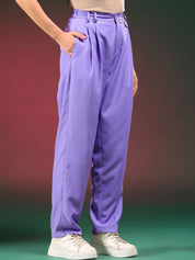 Kotty Women Solid Relaxed Mid-Rise Regular FitPleated RegularTrousers