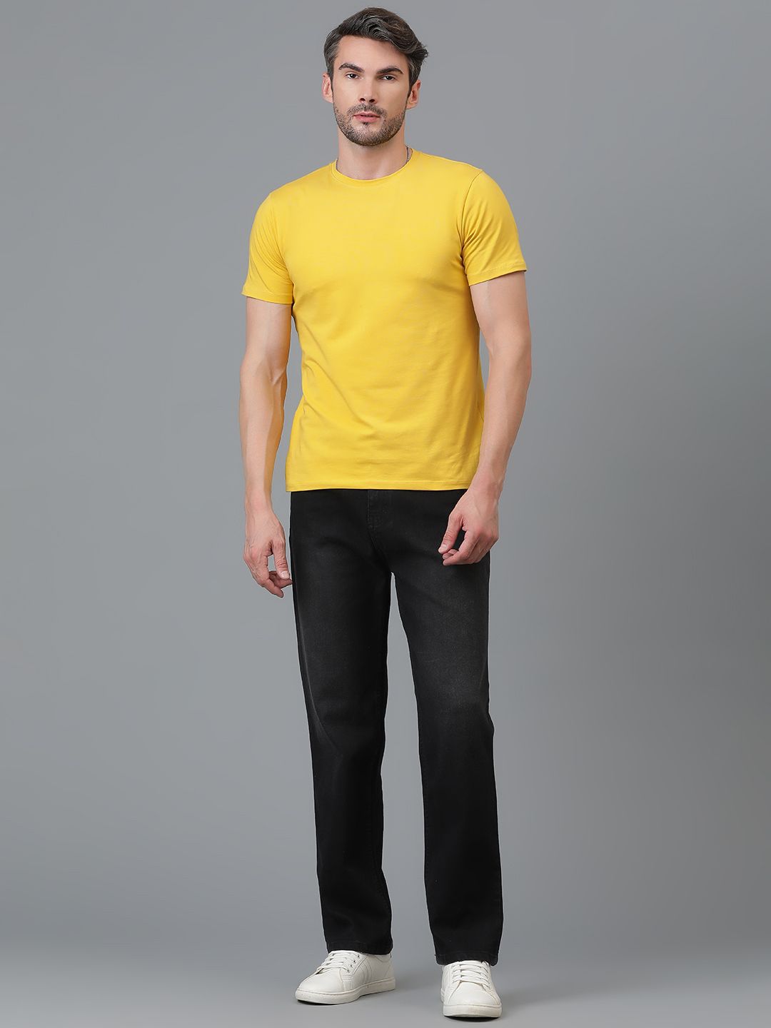 Kotty Men Jean Low-Rise Slash Knee Stretchable Jeans