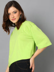 Kotty Round Neck Drop-Shoulder Sleeves Oversized T-shirt