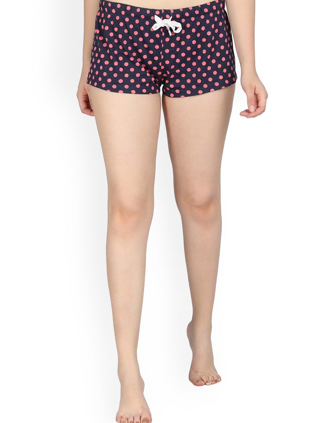 Kotty Women Black & Pink Printed Lounge Shorts KTTSLEEPSHORTS202