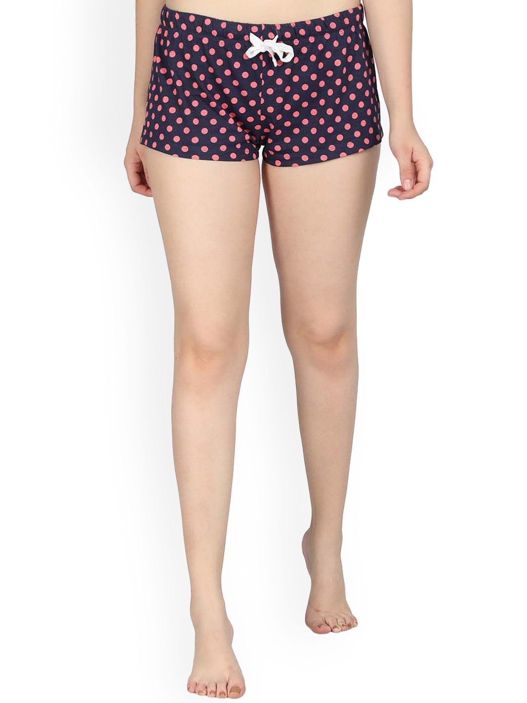 Kotty Women Black & Pink Printed Lounge Shorts KTTSLEEPSHORTS202