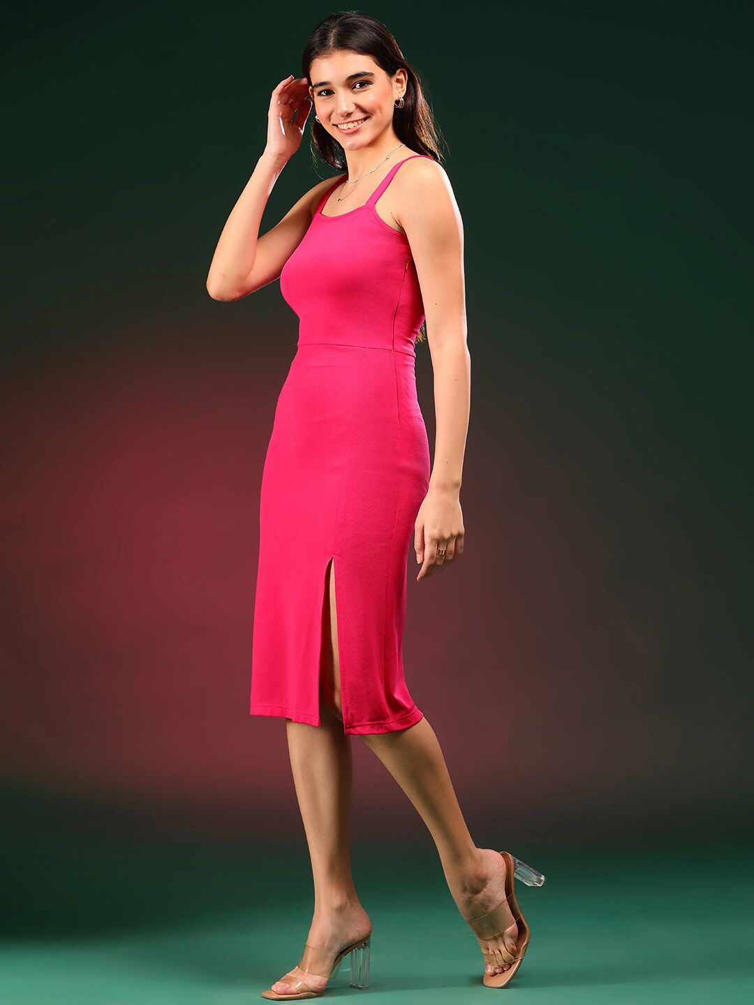 Stylecast X KOTTY Basics Shoulder Straps Bodycon Dress