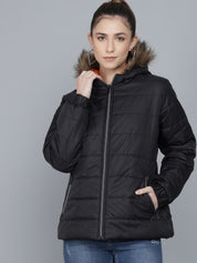 Kotty Women Black Parka Jacket
