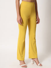Kotty Women Yellow Relaxed Straight Leg High-Rise Easy Wash Trouser