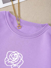 Kotty Graphic Printed Round Neck Fleece Pullover