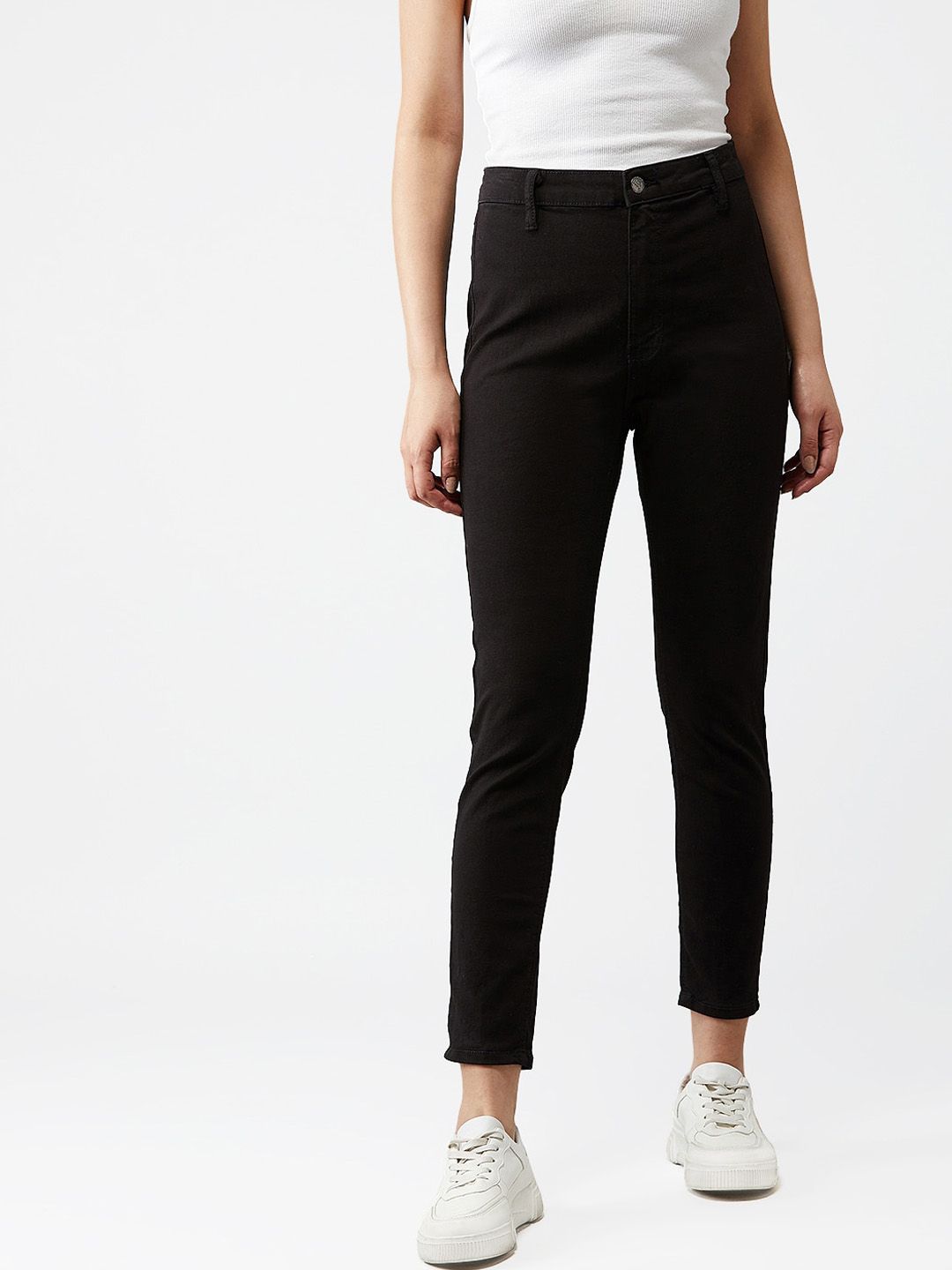 Kotty Women Black Skinny Fit High-Rise Clean Look Jeans