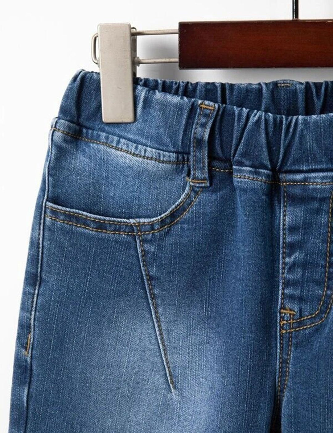 Kotty Boys Blue Jean Low Distress Elasticated Waist Regular Fit Heavy Fade Jeans