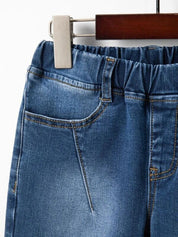 Kotty Boys Blue Jean Low Distress Elasticated Waist Regular Fit Heavy Fade Jeans