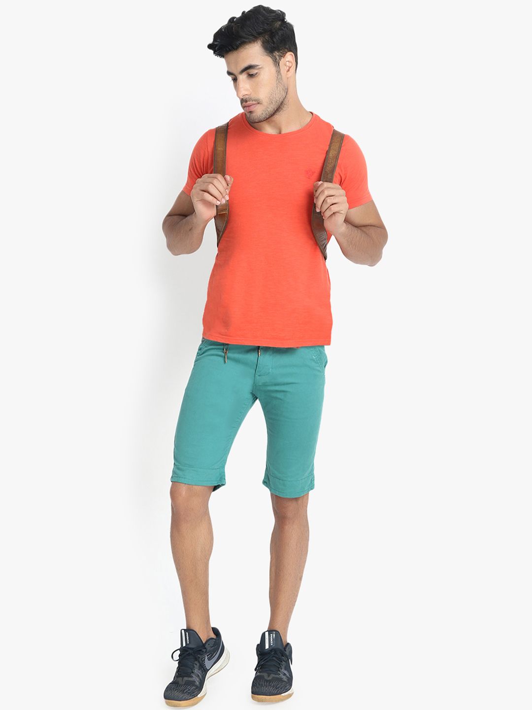 Kotty Men Turquoise Blue Solid Regular Fit Regular Shorts