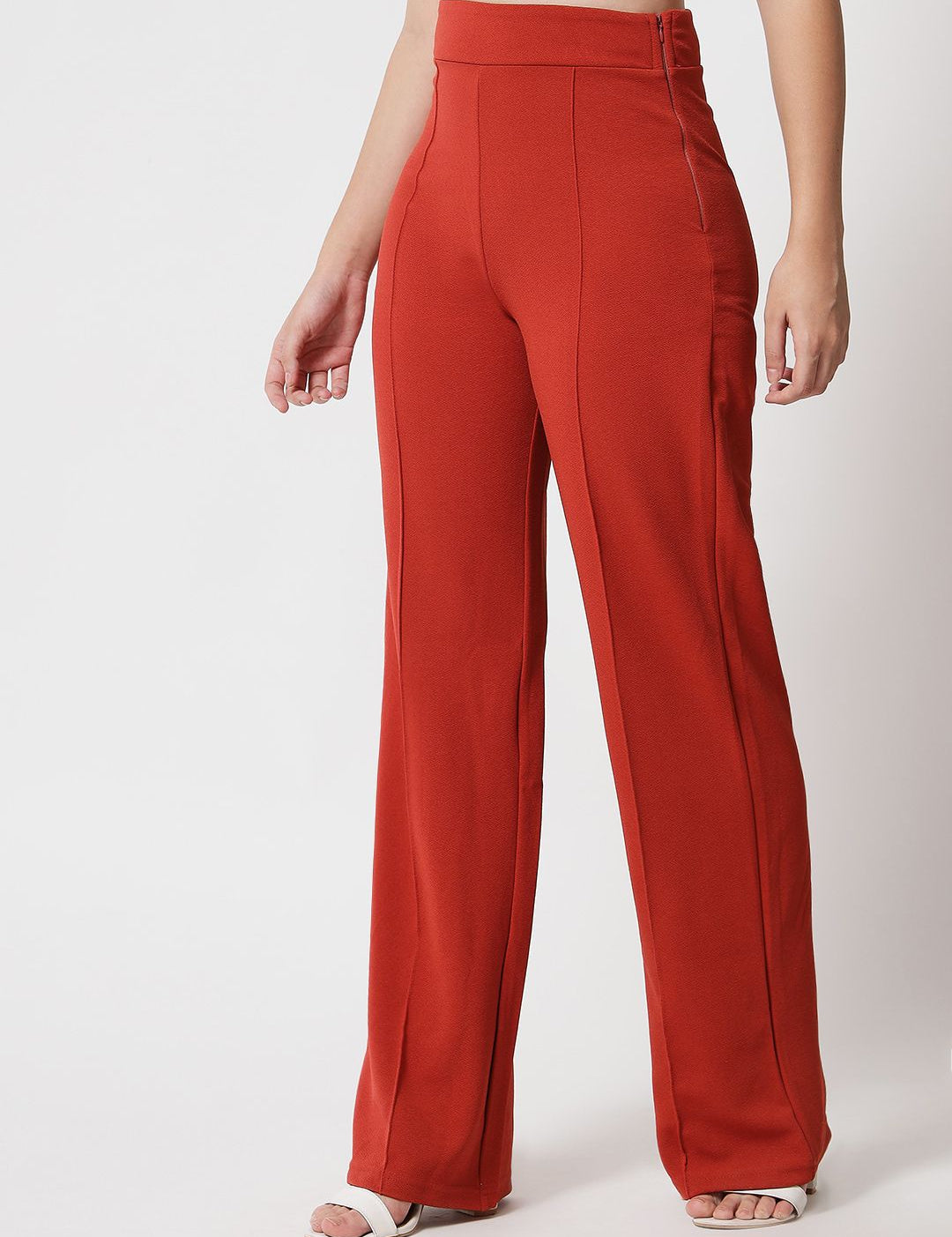 Kotty Women Pack Of 2 Relaxed Straight Leg Fit High-Rise Easy Wash Trousers