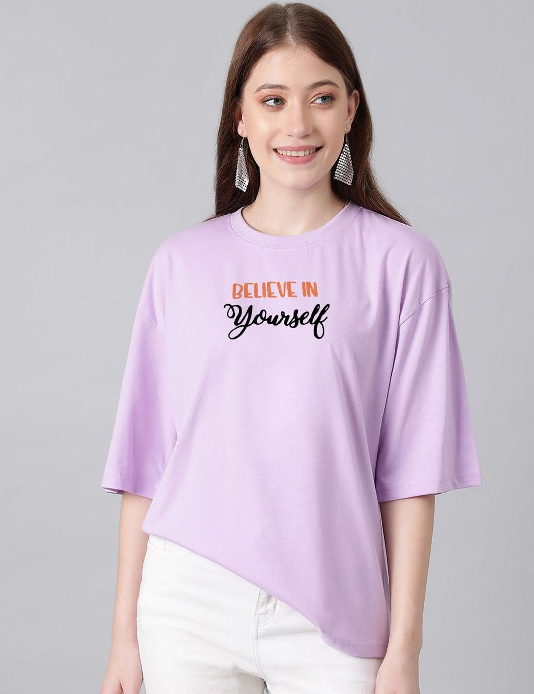 Kotty Graphic Printed Cotton Oversized T-shirt