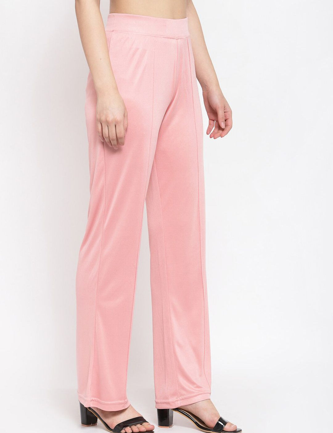 Kotty Women Pink Flared High-Rise Bootcut Trousers
