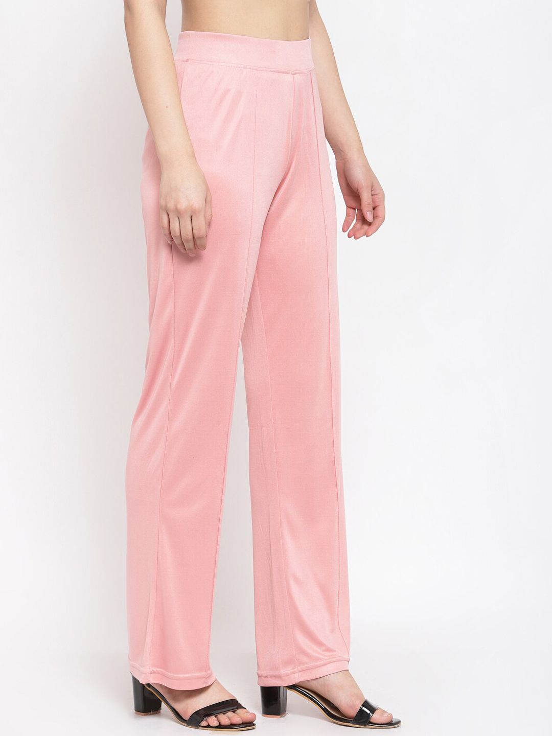 Kotty Women Pink Flared High-Rise Bootcut Trousers