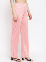 Kotty Women Pink Flared High-Rise Bootcut Trousers