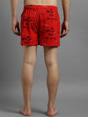 Kotty Men Red & Black Printed Boxer