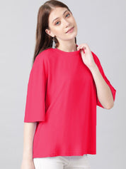 KOTTY Basics Basics Round Neck Drop-Shoulder Sleeves Oversized T-shirt