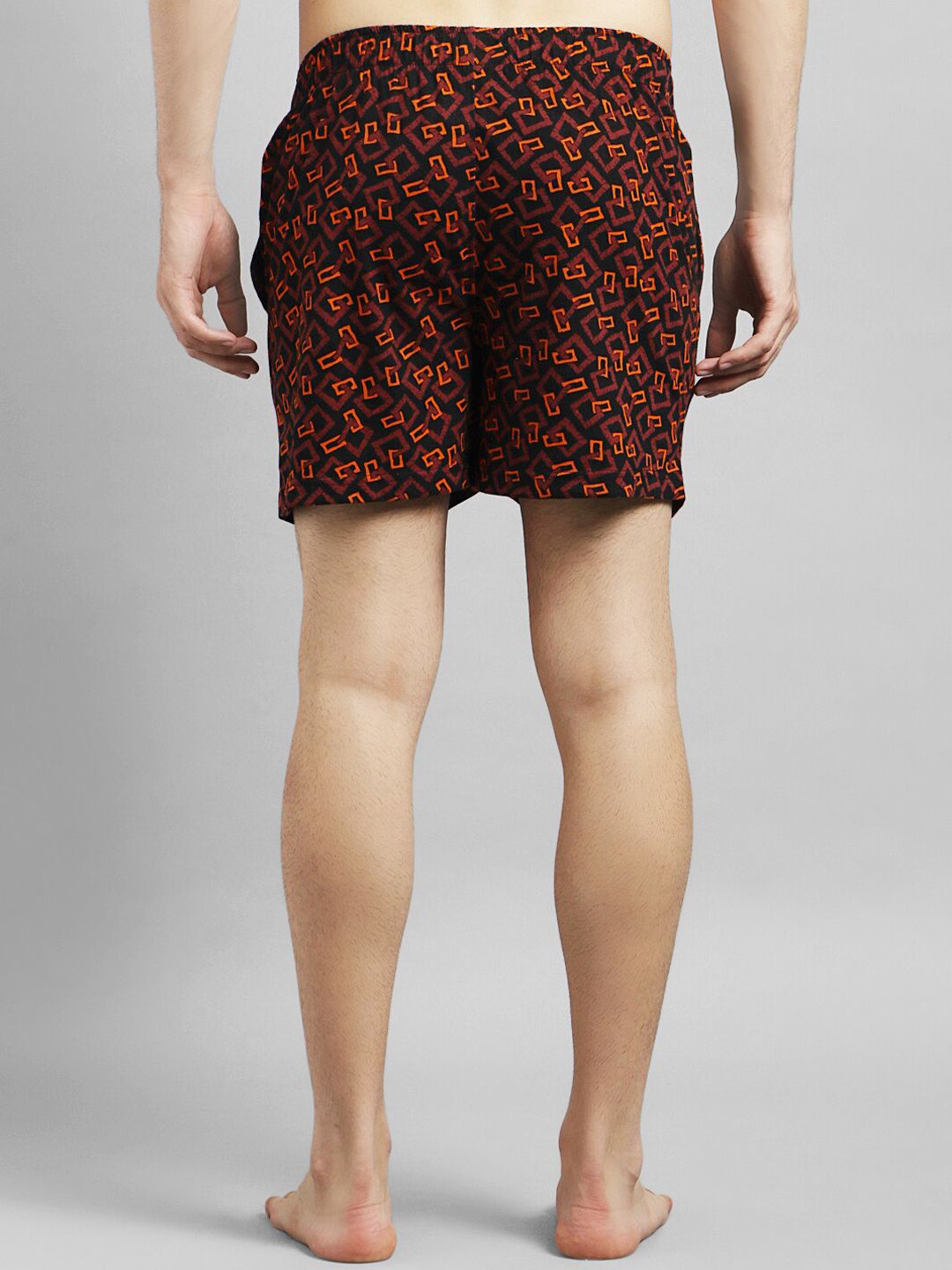 Kotty Men Maroon & Black Printed Boxers