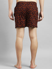 Kotty Men Maroon & Black Printed Boxers