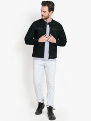 Kotty Men Black Solid Denim Jacket