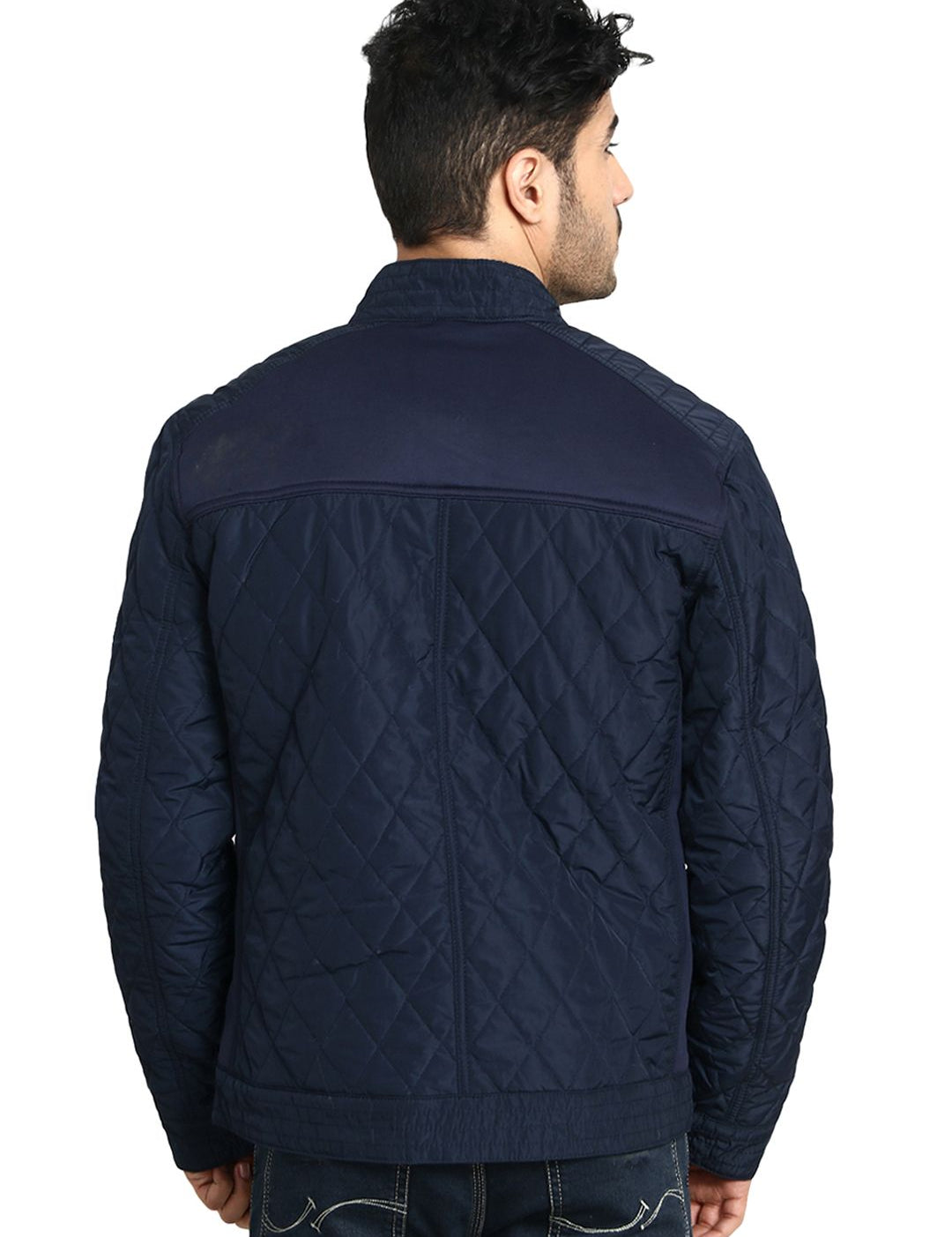 Kotty Men Blue Solid Lightweight Quilted Jacket