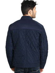 Kotty Men Blue Solid Lightweight Quilted Jacket