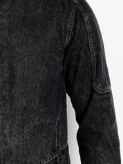 Kotty Men Black Solid Denim Jacket