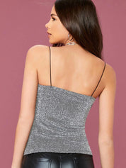 Kotty Sequined Embellished Shoulder Straps Top