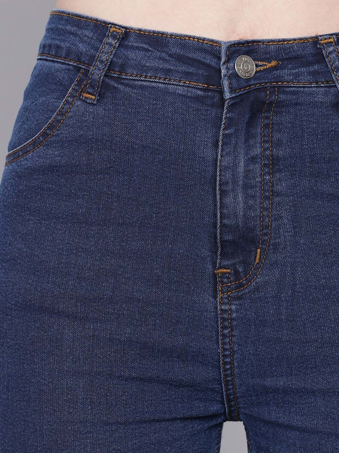 Kotty Women Blue Flared High-Rise Mildly Distressed Jeans