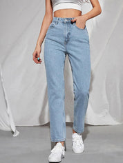 Kotty Women Blue Jean Straight Fit High-Rise Stretchable Jeans