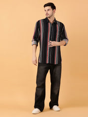 Kotty Men Spread Collar Graphic Printed Casual Regular Fit Shirt