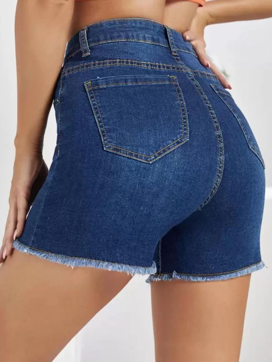 Kotty Women Washed Skinny Fit High-Rise Denim Shorts 