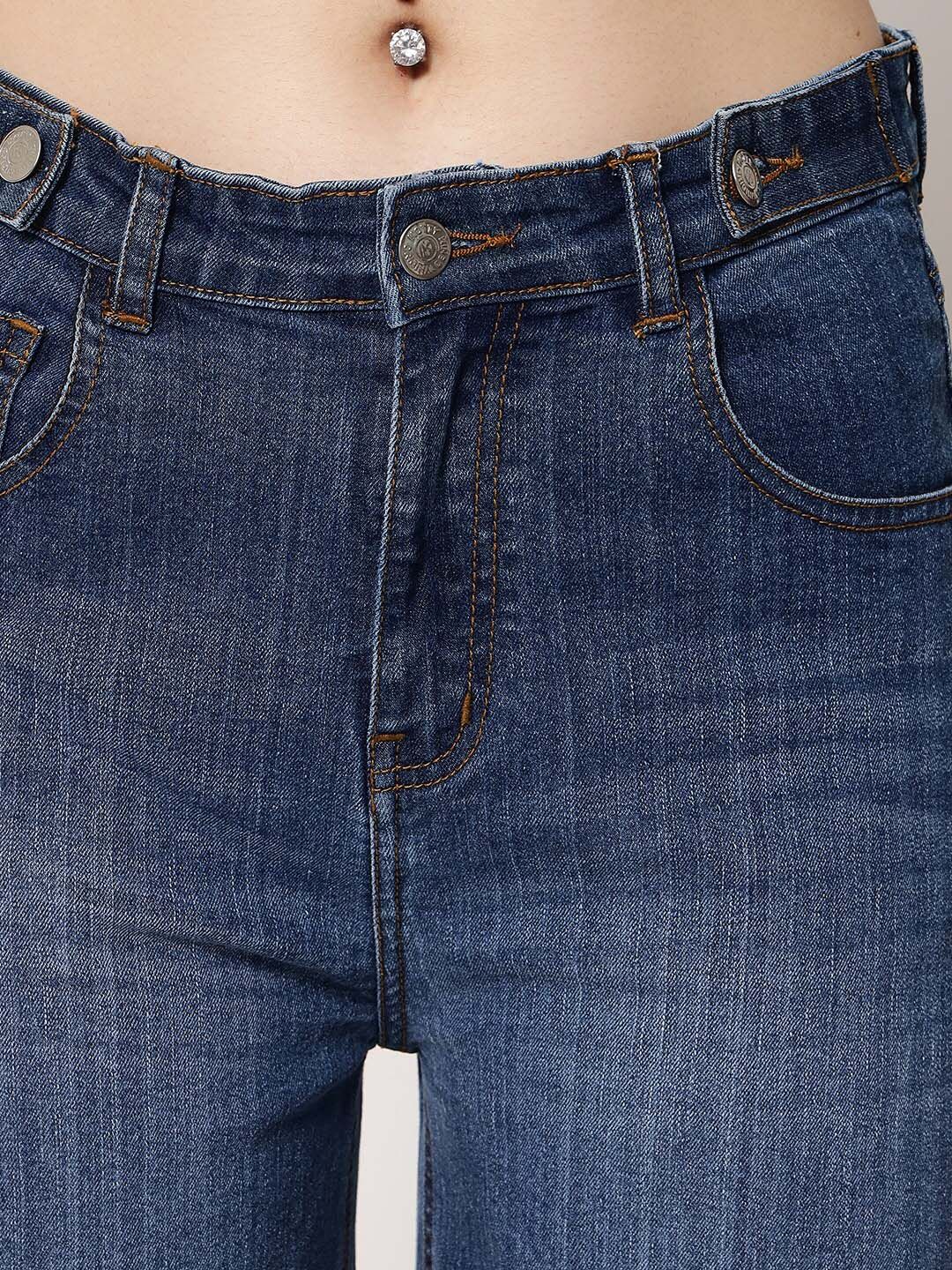 Kotty Women Blue Jean Straight Fit Low-Rise Light Fade Stretchable Jeans