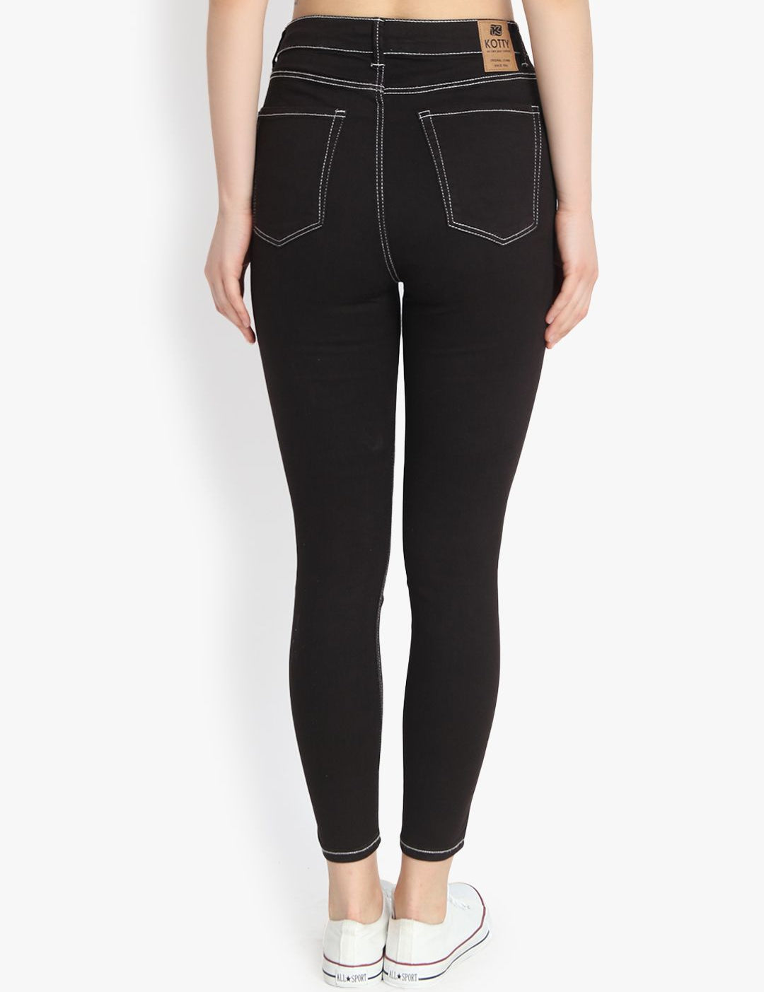 Kotty Women Black Skinny Fit High-Rise Clean Look Stretchable Jeans