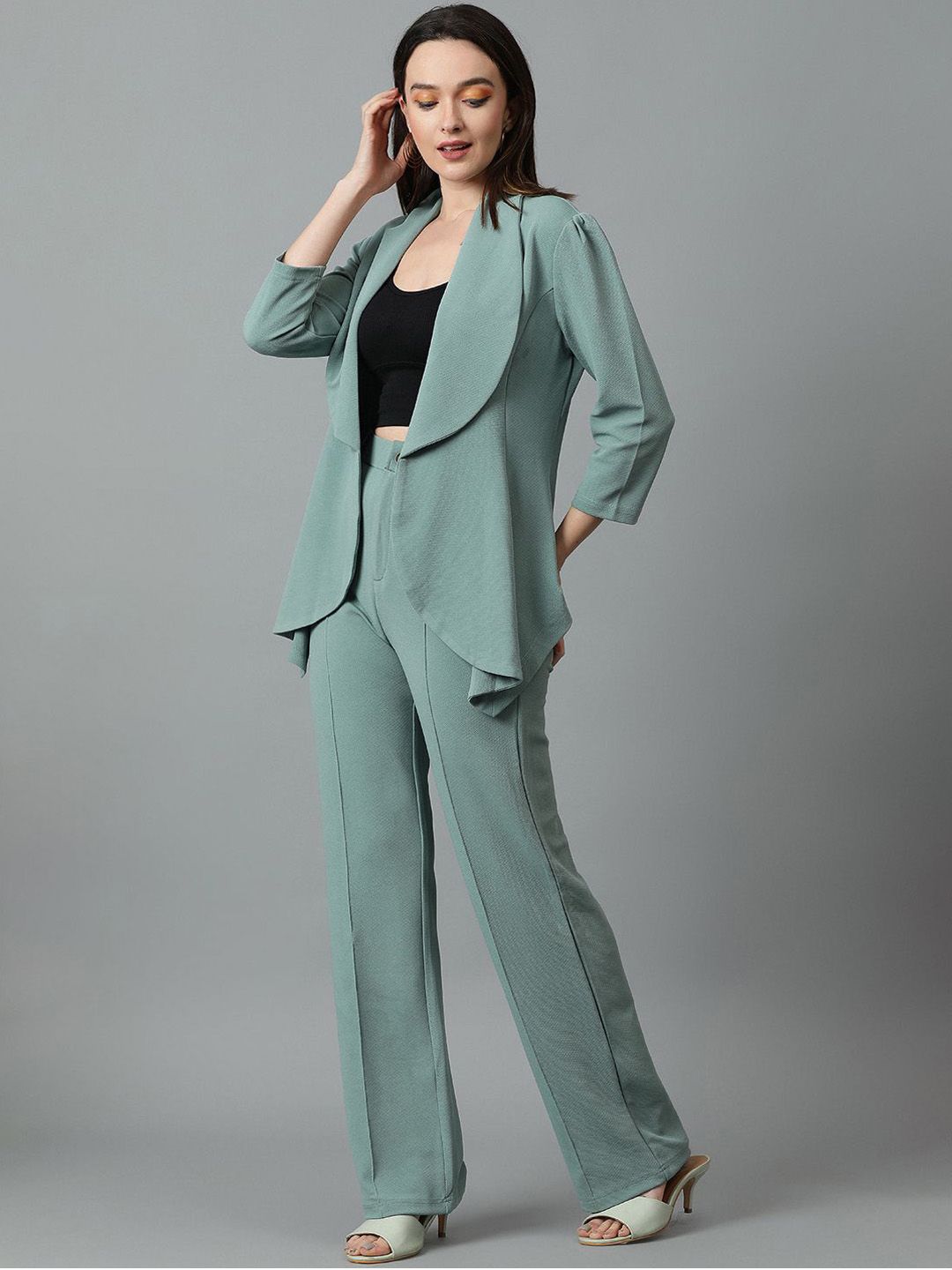 Kotty Green Shawl Neck Blazer & Trousers