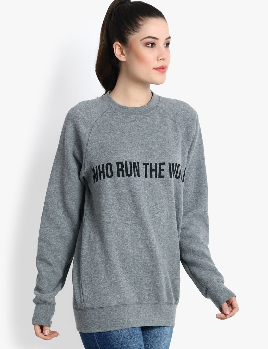 Kotty Women Grey Printed Sweatshirt