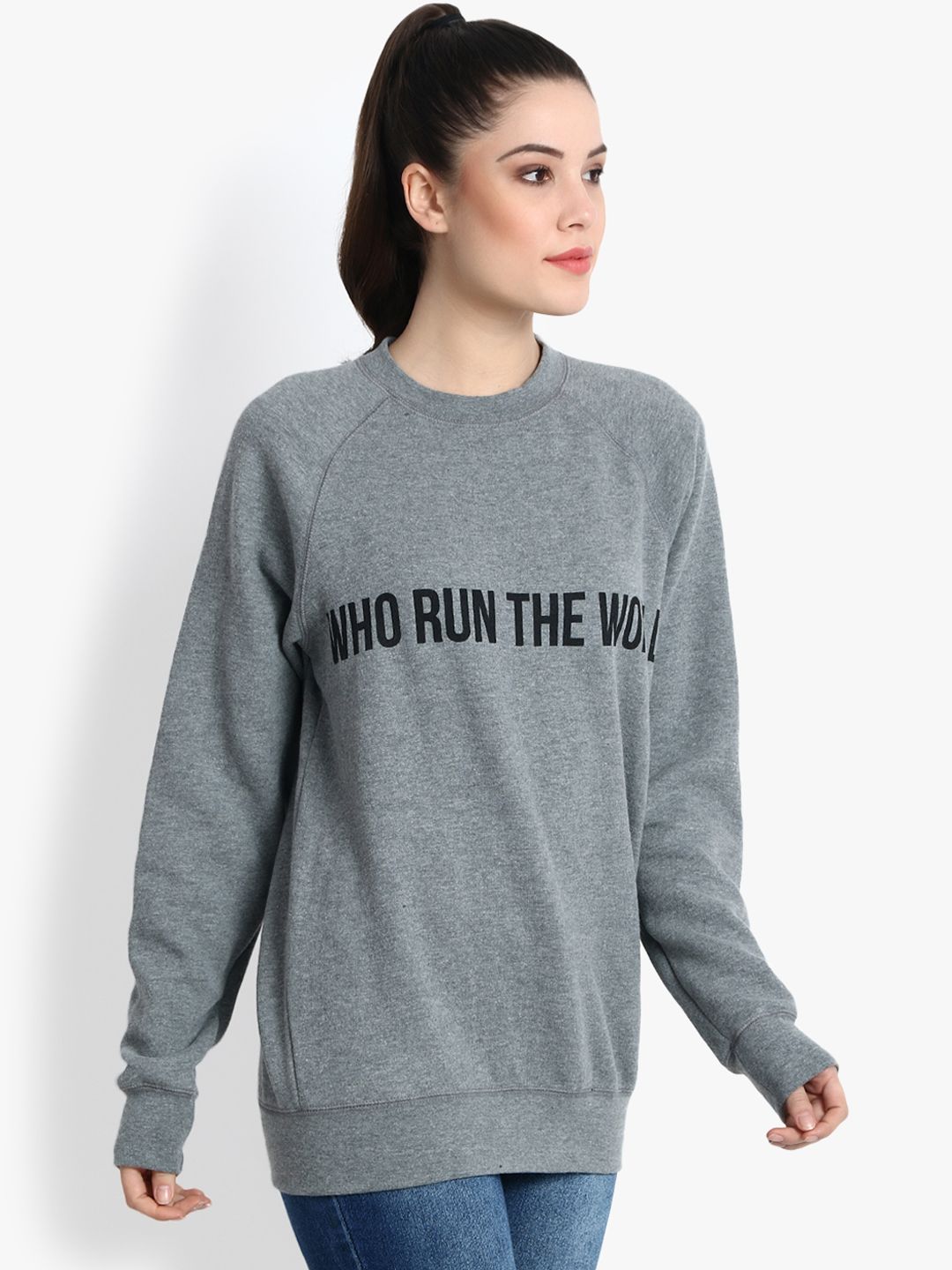 Kotty Women Grey Printed Sweatshirt