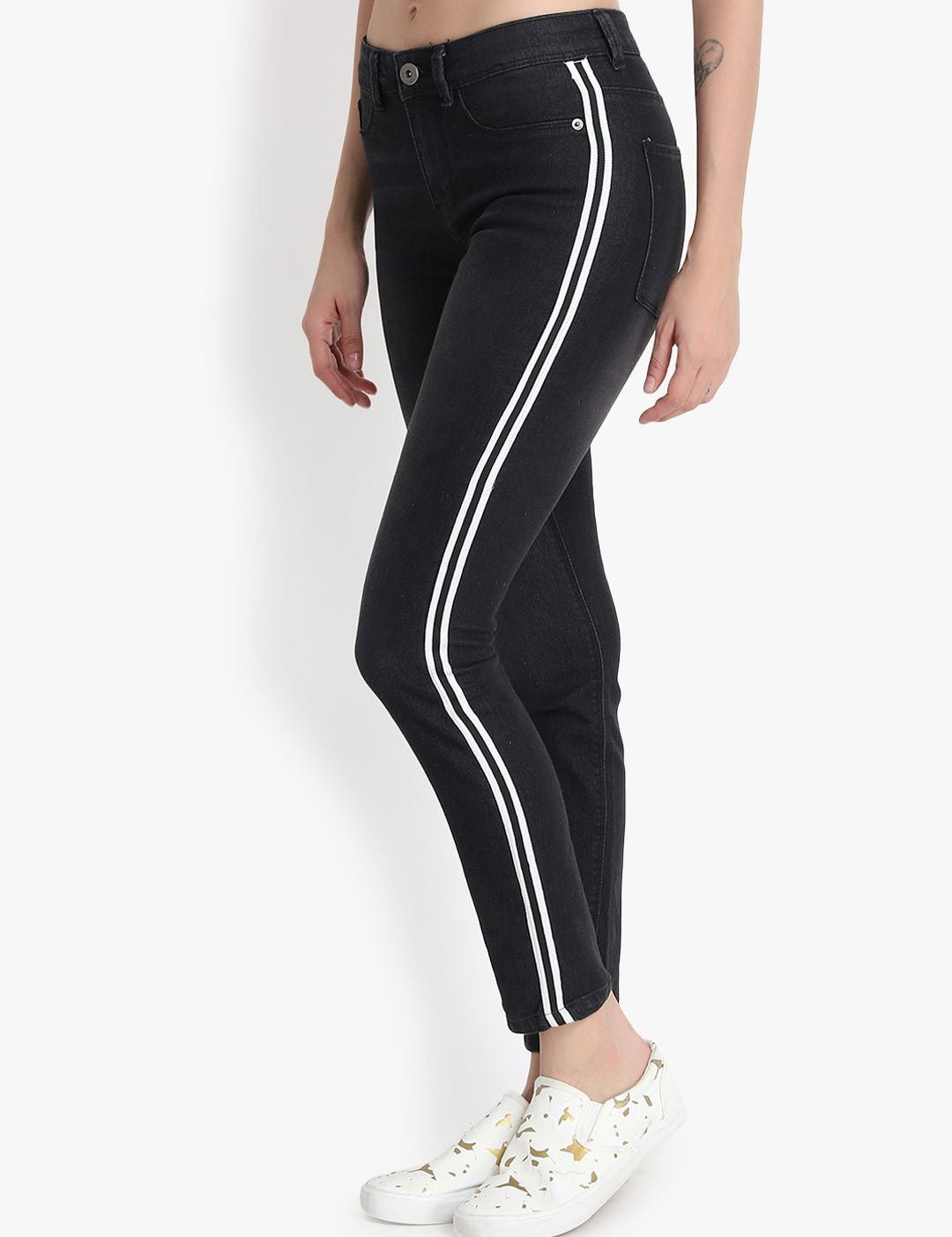 Kotty Women Black Skinny Fit High-Rise Clean Look Jeans