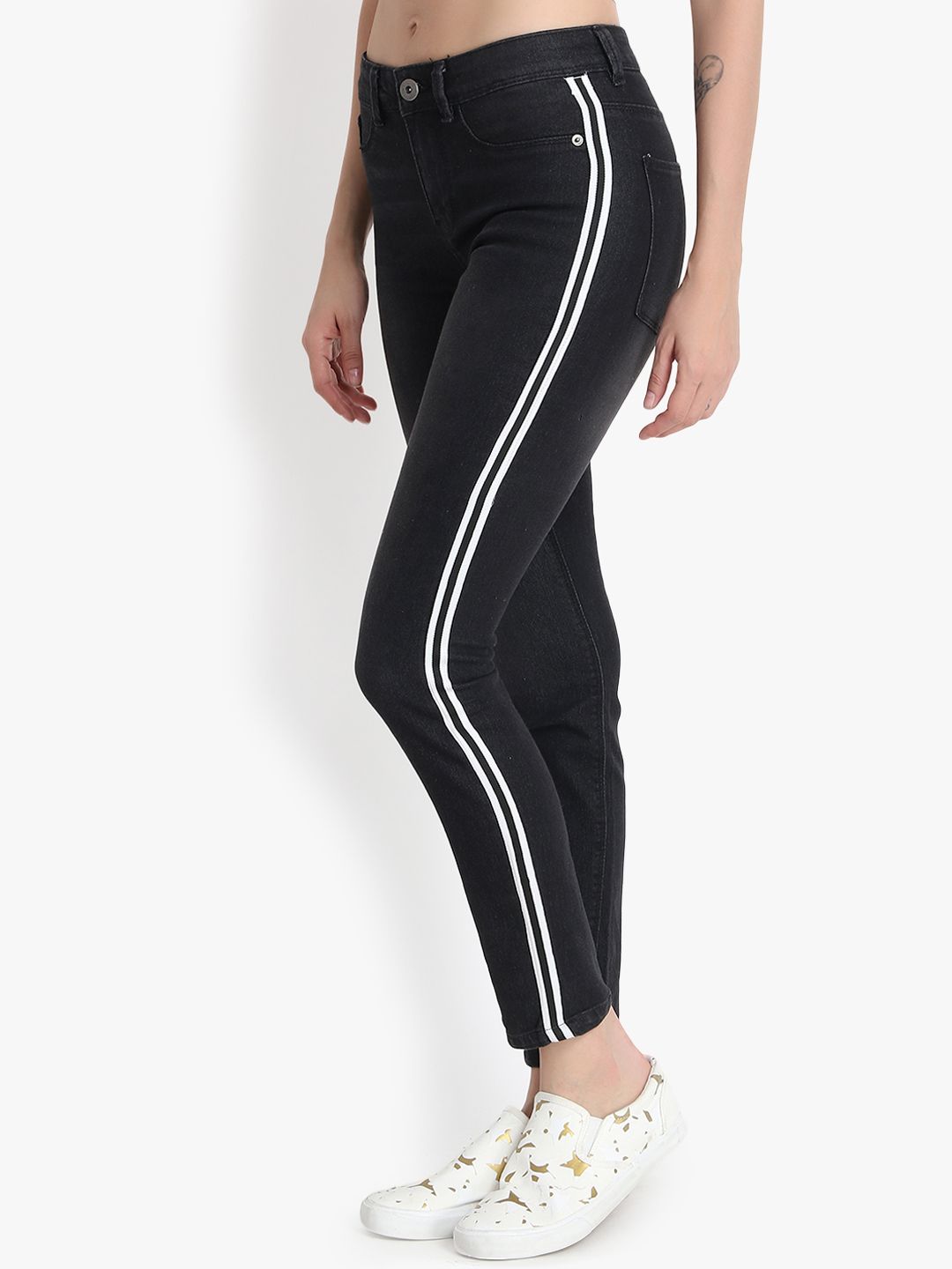 Kotty Women Black Skinny Fit High-Rise Clean Look Jeans