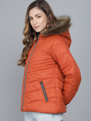 Kotty Women Orange Lightweight Puffer Jacket
