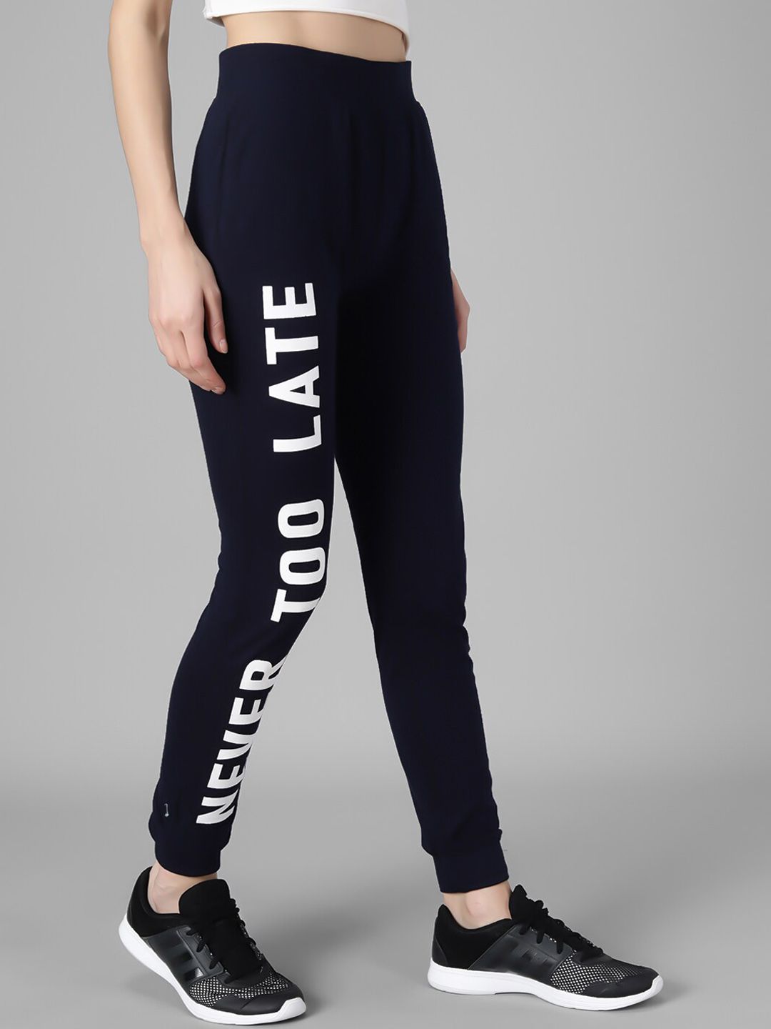 Kotty Women Navy Blue & White Printed Joggers