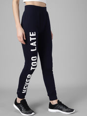 Kotty Women Navy Blue & White Printed Joggers