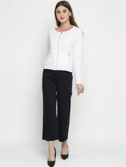 Kotty Women White Solid Tailored Jacket