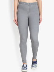 Kotty Women Grey Skinny Fit High-Rise Clean Look Stretchable Jeans