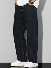 Kotty Men Baggy Mid-Rise Stretchable Cotton Jeans