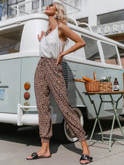 Kotty Women Animal Printed Relaxed Slim Fit High-Rise Easy Wash Trousers