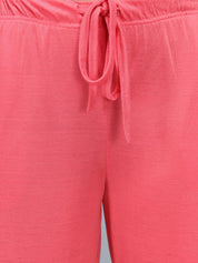 Kotty Women Pink Loose Fit High-Rise Parallel Trousers