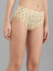 Kotty Women Yellow & Black Printed Hipster Briefs KTTWOMENSPANTY373