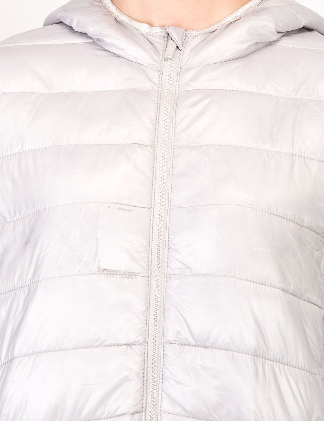 Kotty Women Silver-Coloured Solid Insulator Hooded Puffer Jacket