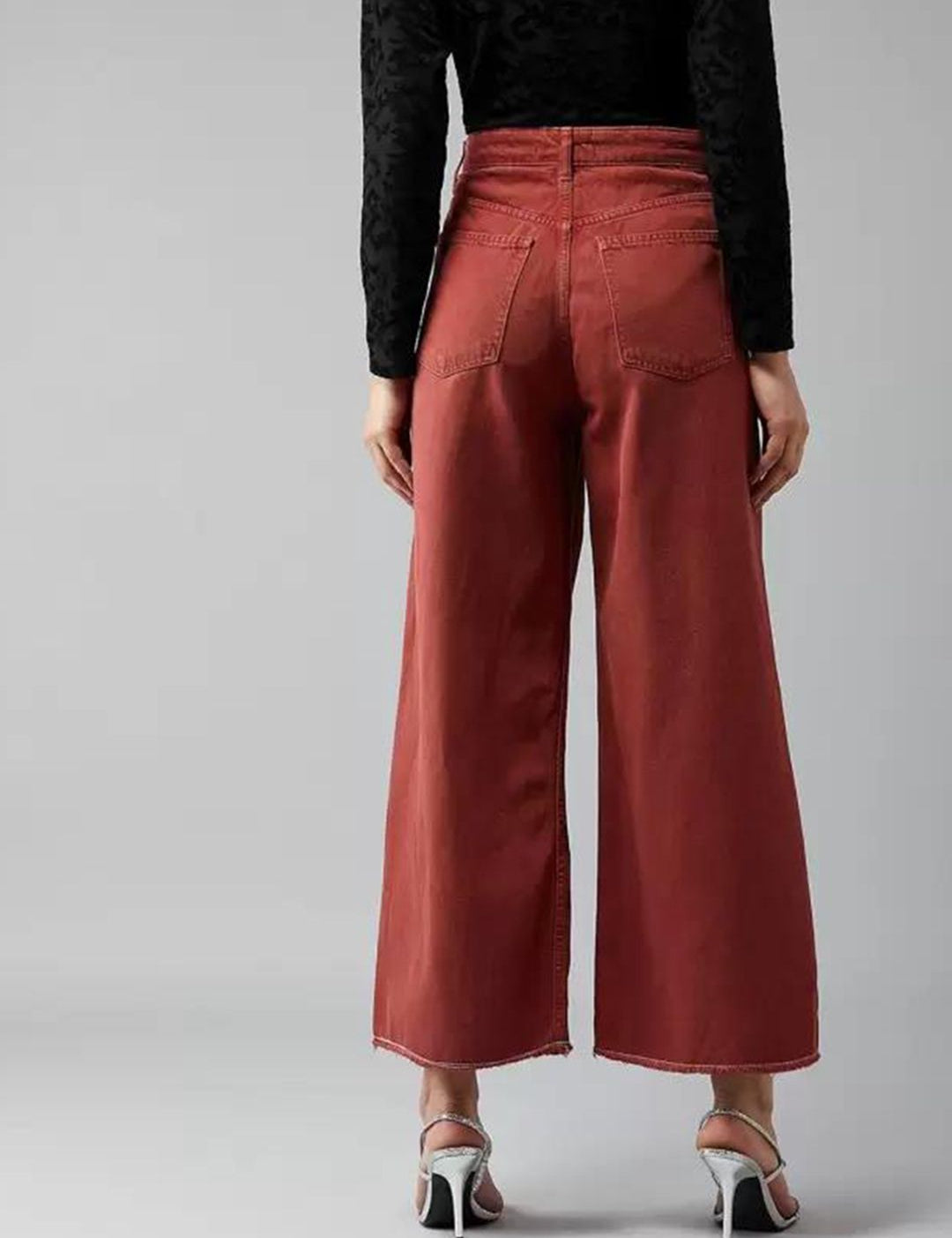 Kotty Women Jean Flared High-Rise Stretchable Cotton Jeans