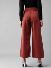 Kotty Women Jean Flared High-Rise Stretchable Cotton Jeans